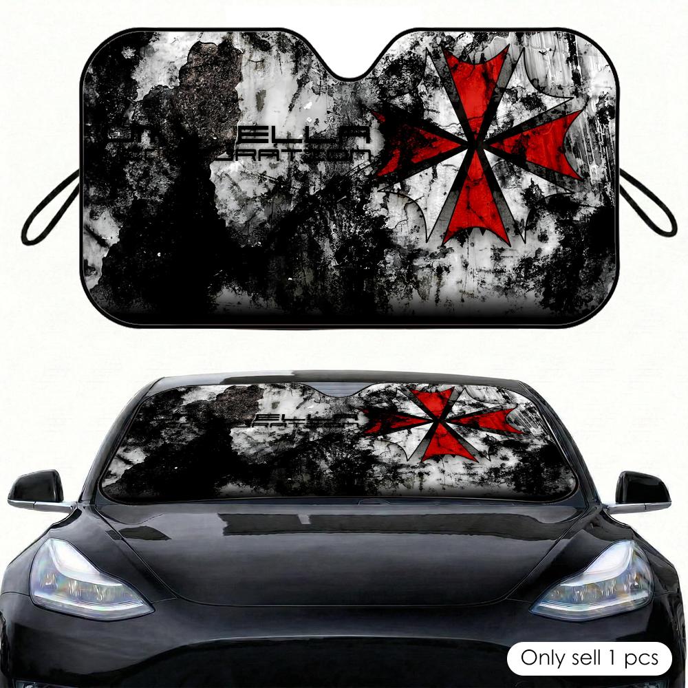 Car Sunshade Windshield Umbrella Foldable - Horrorfilm-Regenschirm Sonnenschutz für Auto-Windschutzscheibe Vorderfenster UV-Schutz