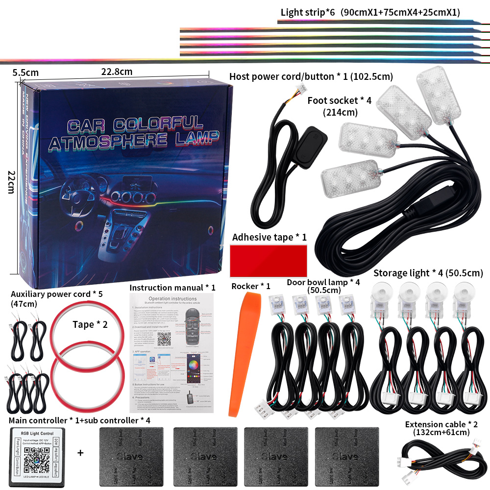 6/10/14/18/22 in 1 Auto-Ambien – Led Ambient Interior Car Lights App Control Bewertung und Preis